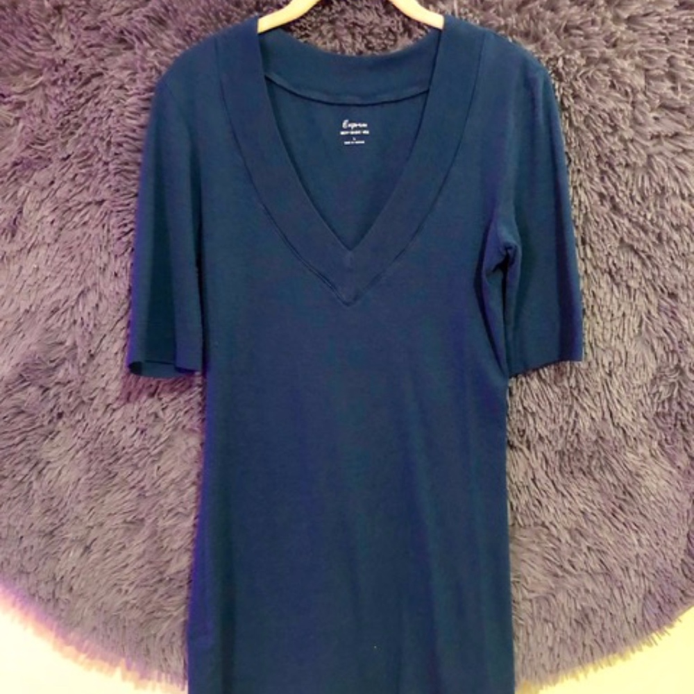 Navy V-Neck Express Tee